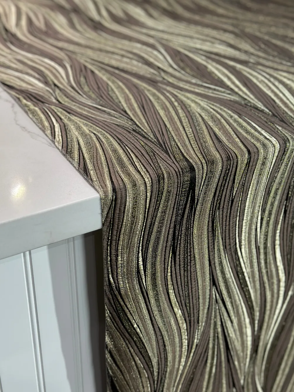 Allure Jacquard Table Linen in Taupe