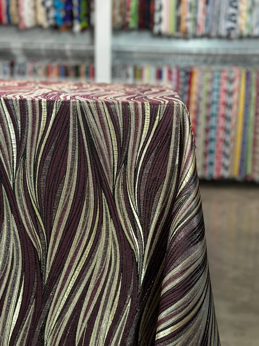 Allure Jacquard Table Linen in Plum