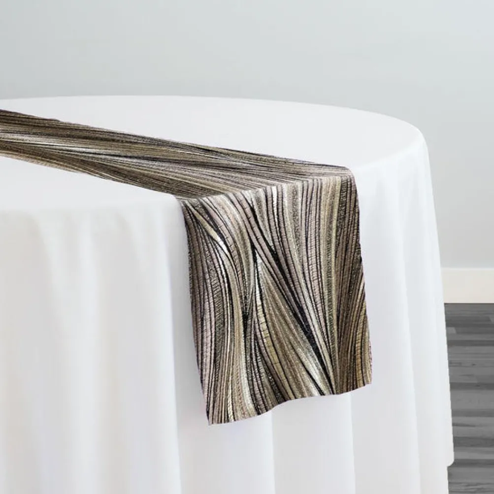 Allure Jacquard Table Runner in Taupe