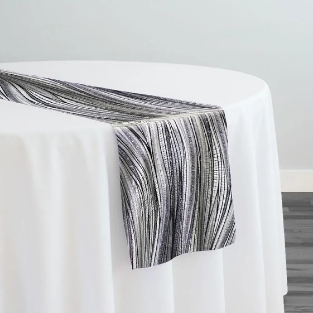 Allure Jacquard Table Runner in Silver