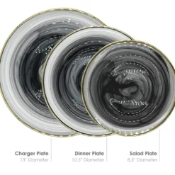 Amaya - Glass Dinnerware in Black (Item # 0350)