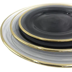 Amaya - Glass Dinnerware in Black (Item # 0350)