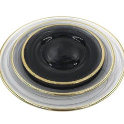 Amaya - Glass Dinnerware in Black (Item # 0350)