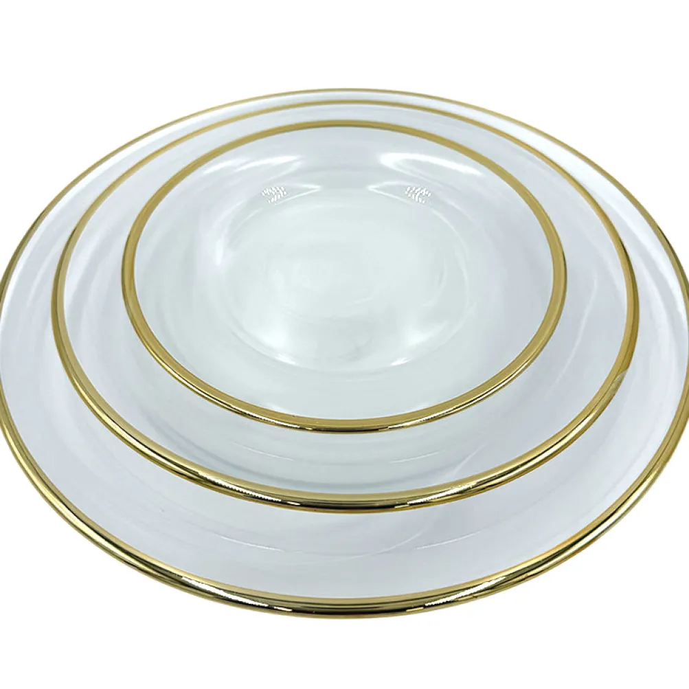 Amaya - Glass Dinnerware in White (Item # 0350)
