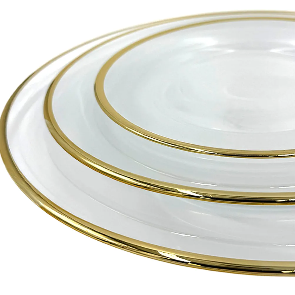 Amaya - Glass Dinnerware in White (Item # 0350)