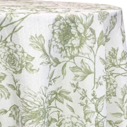 Artistry Bloom (Slub Print) Table Linen in Sage