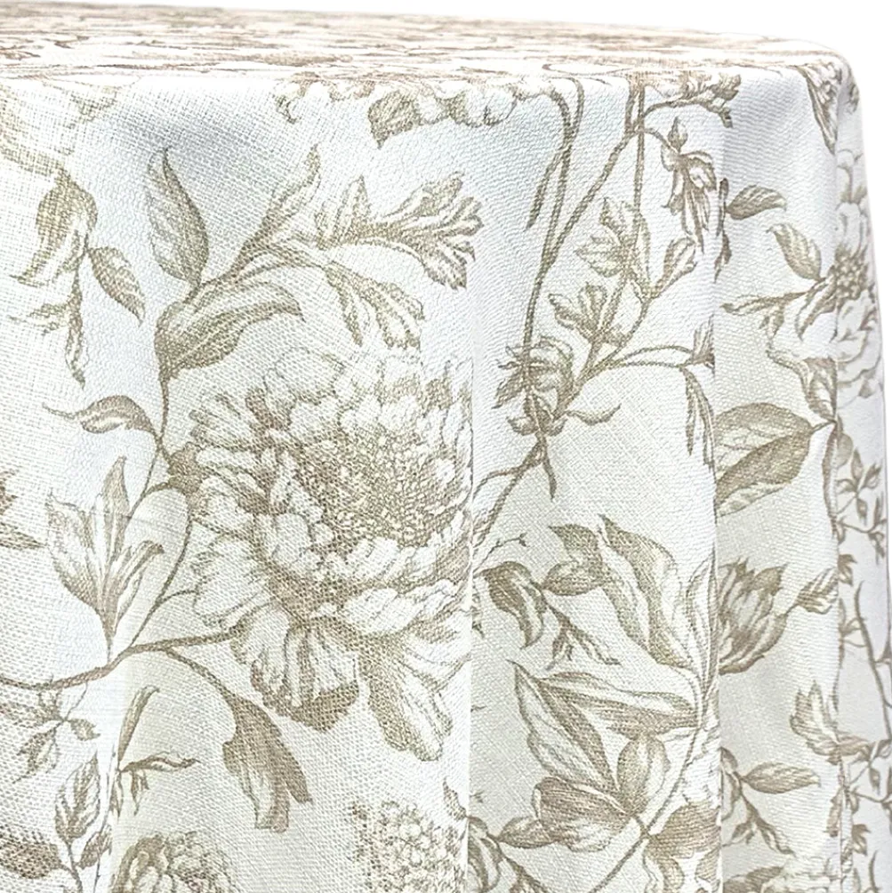 Artistry Bloom (Slub Print) Table Linen in Taupe