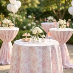Artistry Bloom (Slub Print) Table Linen in Dusty Rose