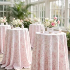 Artistry Bloom (Slub Print) Table Linen in Dusty Rose
