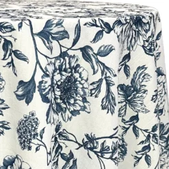Artistry Bloom (Slub Print) Table Linen in Navy