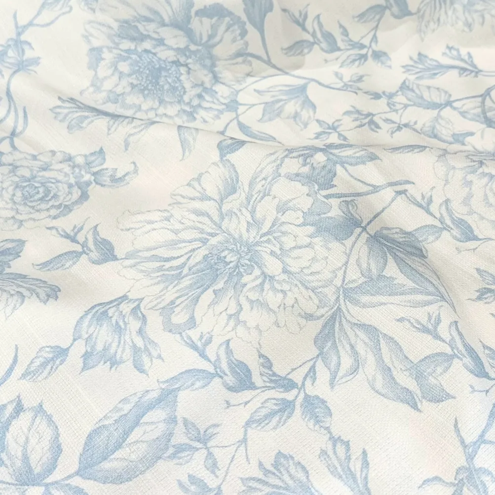Artistry Bloom (Slub Print) Table Runner in Lt Blue