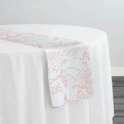 Artistry Bloom (Slub Print) Table Runner in Dusty Rose