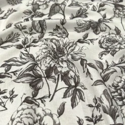 Artistry Bloom (Slub Print) Table Runner in Grey