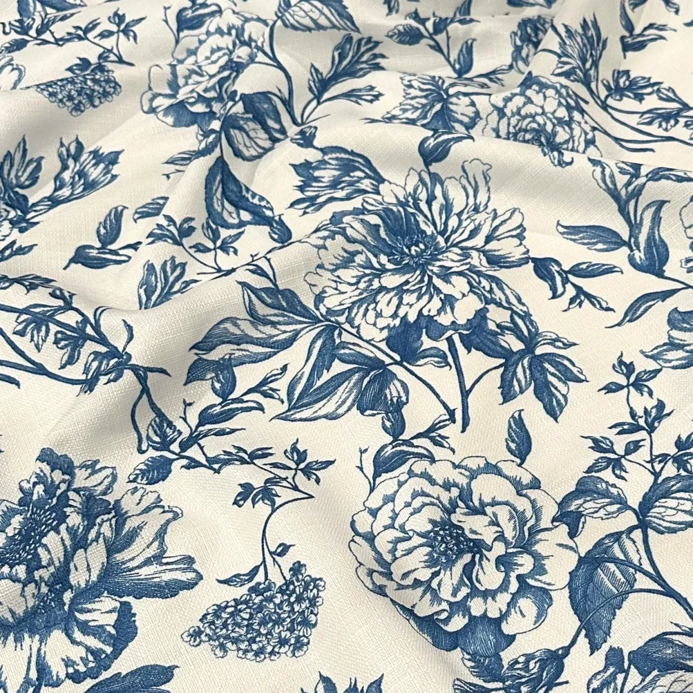 Artistry Bloom (Slub Print) Table Runner in Royal