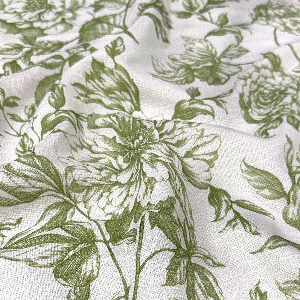 Artistry Bloom (Slub Print) Table Runner in Sage