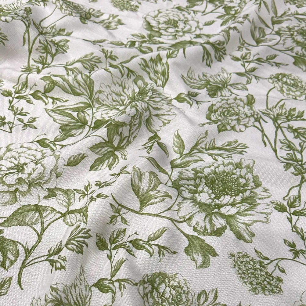 Artistry Bloom (Slub Print) Table Runner in Sage