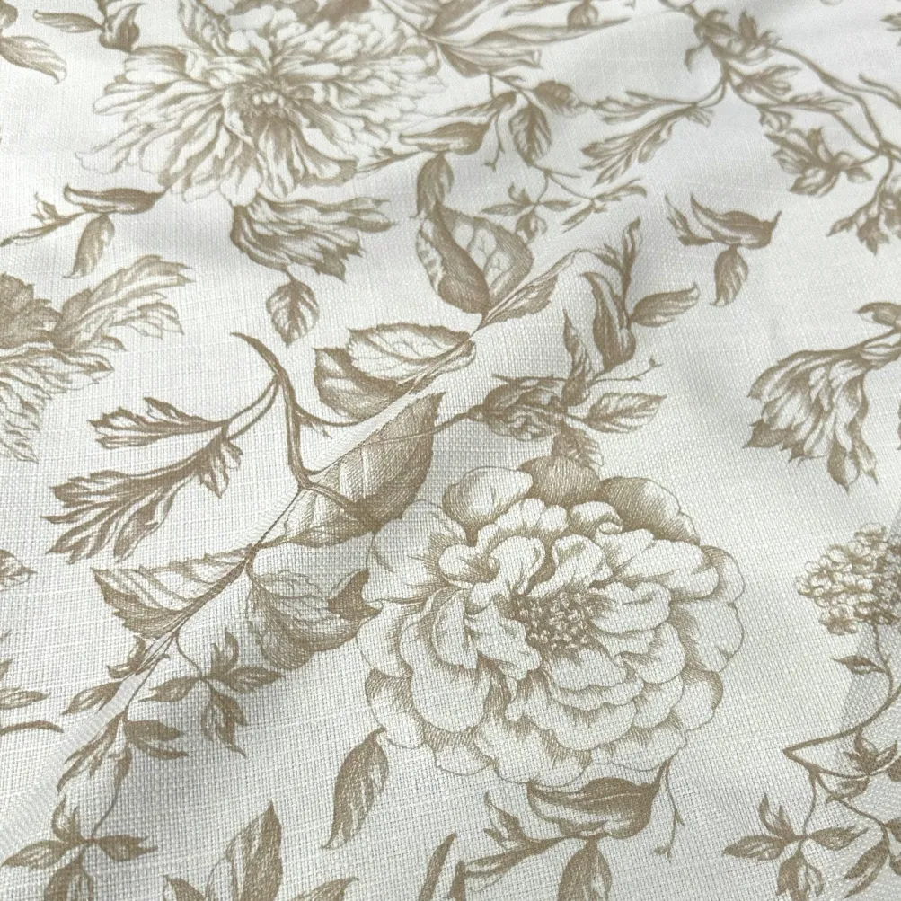 Artistry Bloom (Slub Print) Table Runner in Taupe