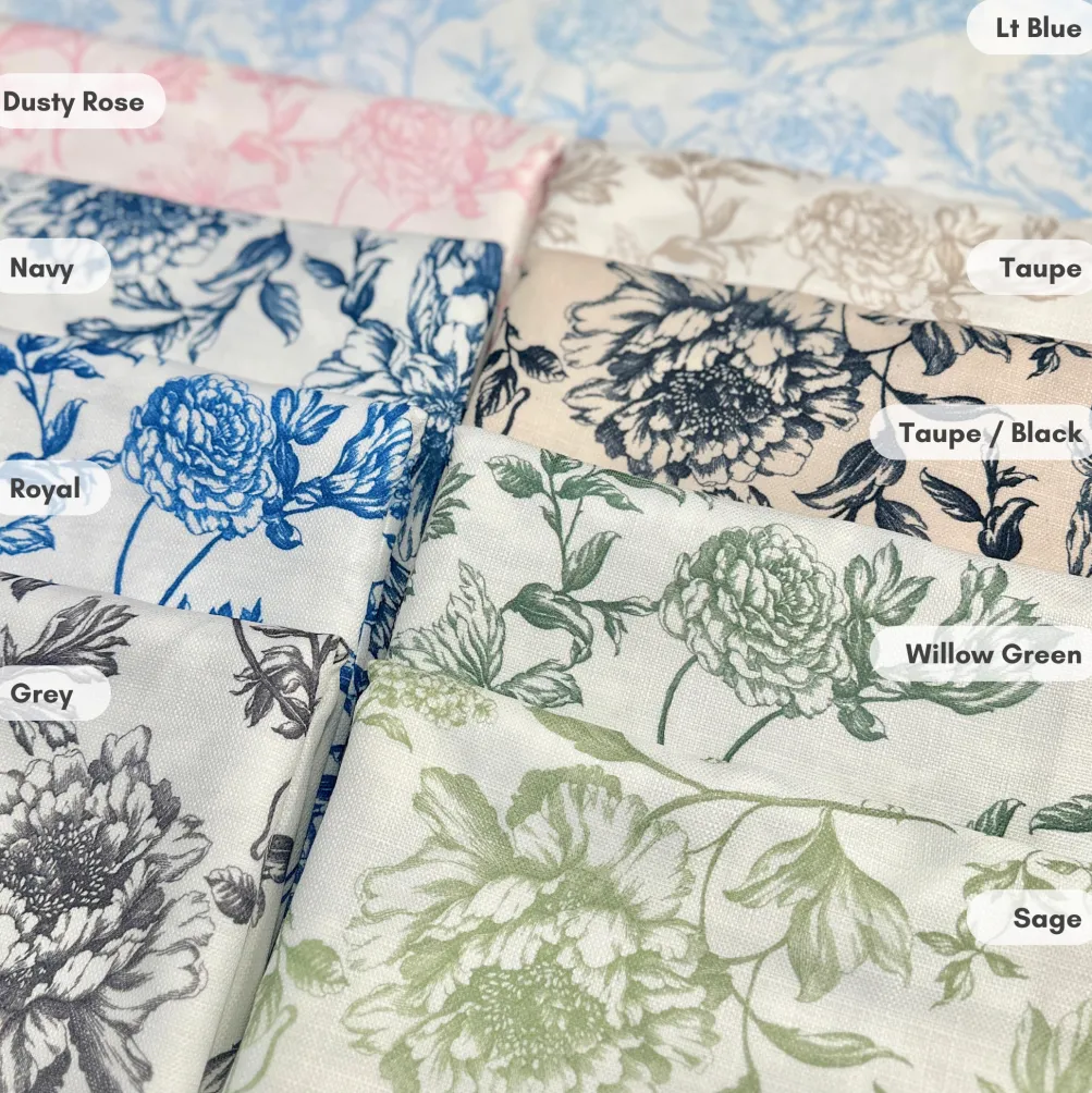 Artistry Bloom (Slub Print) Table Runner in Taupe