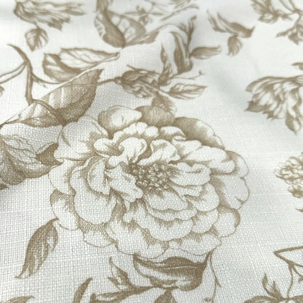 Artistry Bloom (Slub Print) Table Runner in Taupe