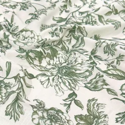 Artistry Bloom (Slub Print) Table Runner in Willow Green