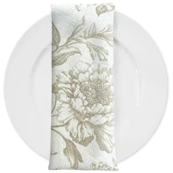 Artistry Bloom (Slub Print) Table Napkin in Taupe