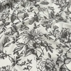 Artistry Bloom (Slub Print) Table Linen in Grey