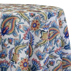 Asian Paisley (Dupioni) Table Linen in Blue