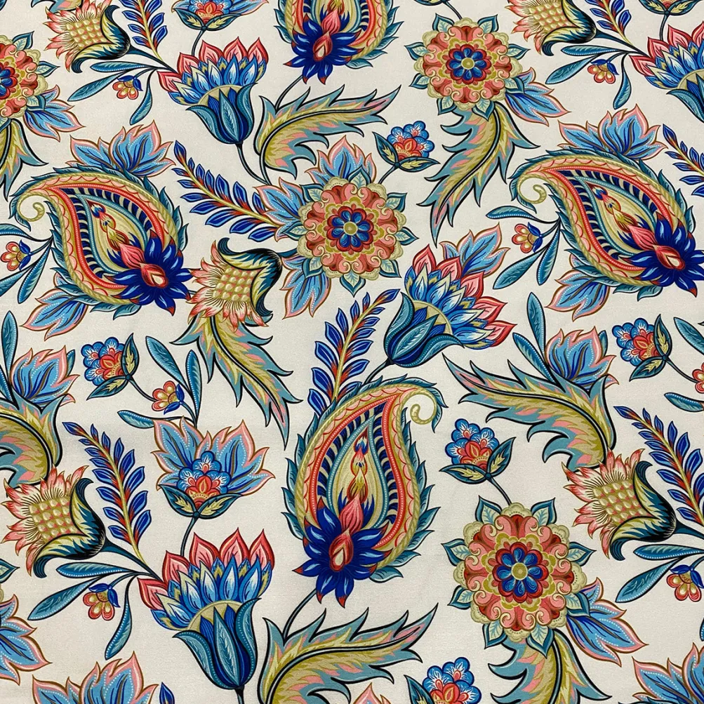 Asian Paisley (Dupioni) Table Linen in Blue