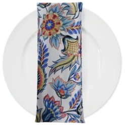 Asian Paisley (Dupioni) Table Napkin in Blue