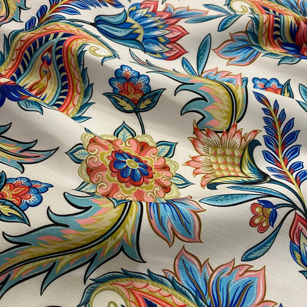 Asian Paisley (Dupioni) Table Runner in Blue