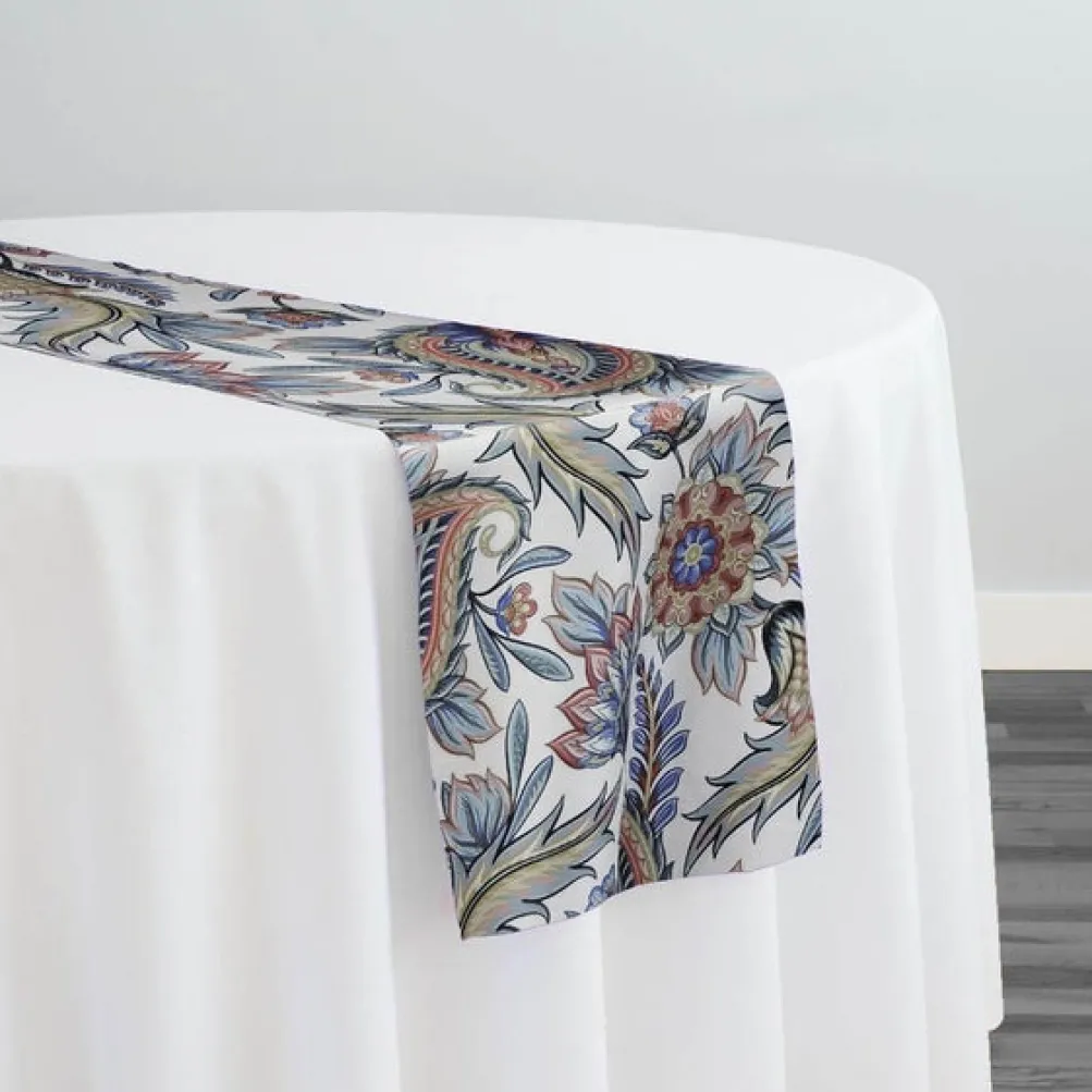 Asian Paisley (Dupioni) Table Runner in Teal