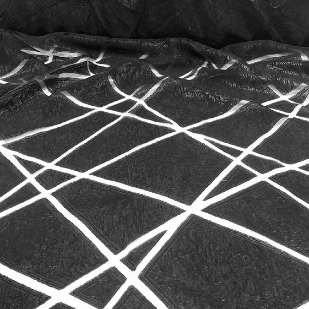 Atlas Sheer Table Linen in Black