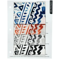 Aztec Print (Dupioni) Table Linen in Steel Blue