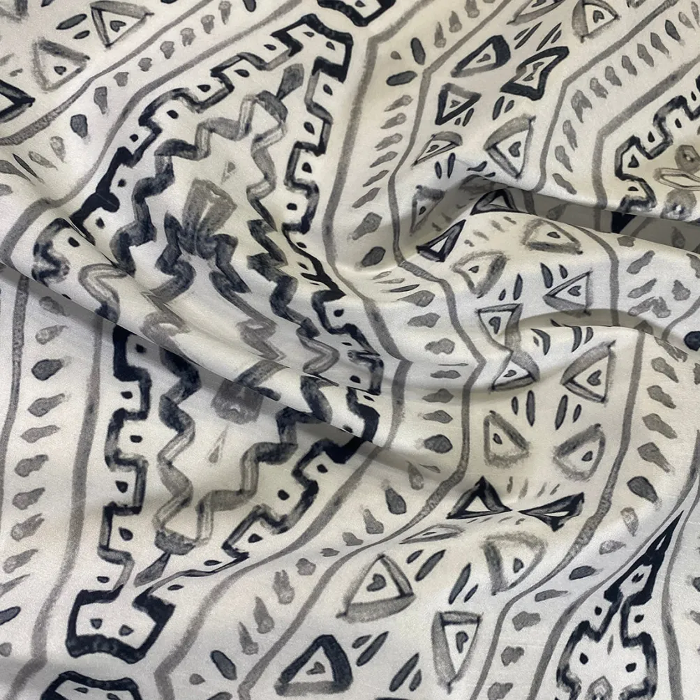 Aztec Print (Dupioni) Table Linen in Steel Blue