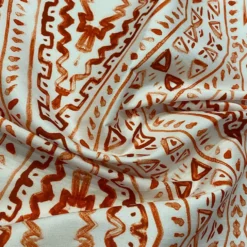 Aztec Print (Dupioni) Table Linen in Orange