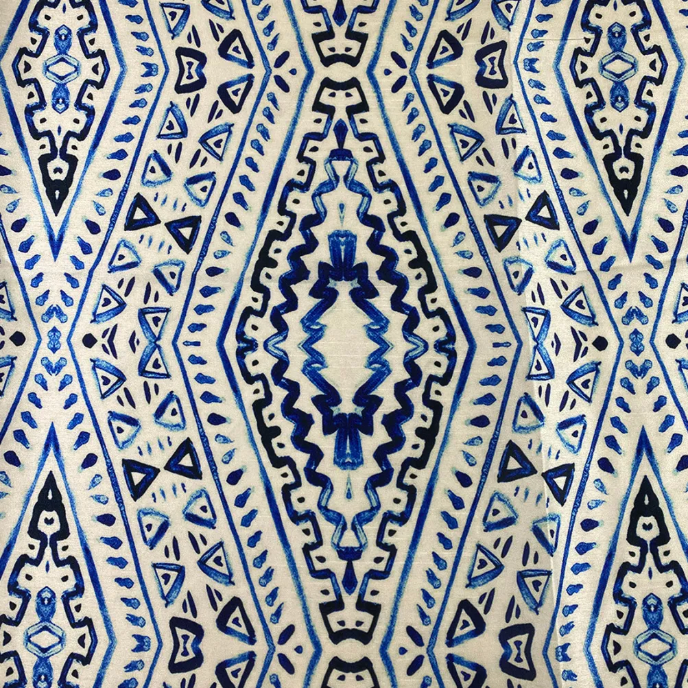 Aztec Print (Dupioni) Table Linen in Royal