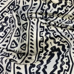 Aztec Print (Dupioni) Table Napkin in Black