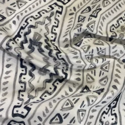 Aztec Print (Dupioni) Table Runner in Steel Blue