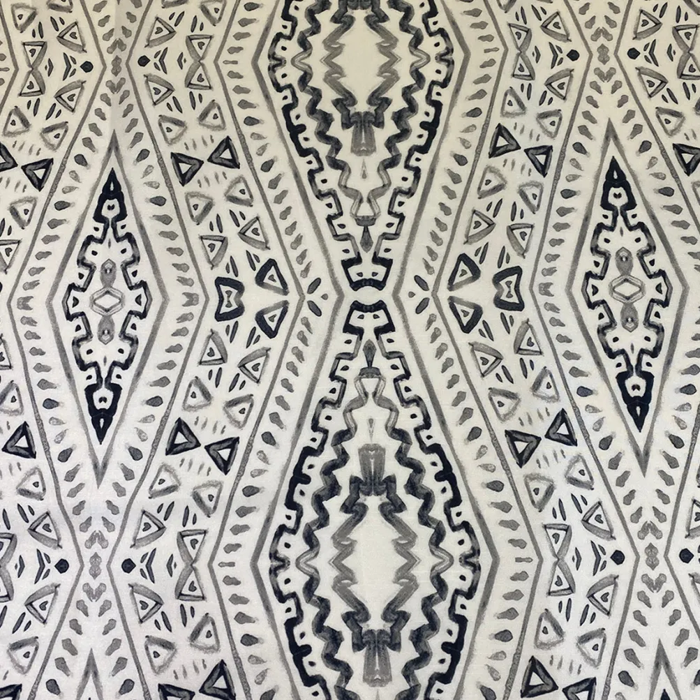 Aztec Print (Dupioni) Table Runner in Steel Blue