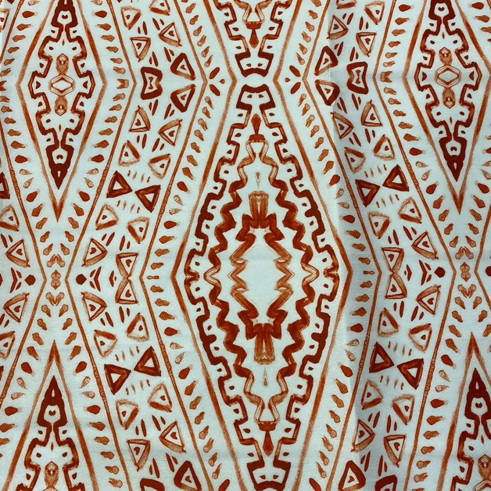 Aztec Print (Dupioni) Table Runner in Orange