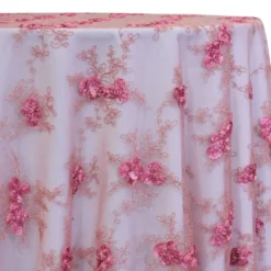 Baby Rose Embroidery Table Linen in Dusty Rose