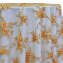 Baby Rose Embroidery Table Linen in Gold