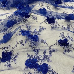 Baby Rose Embroidery Table Linen in Royal