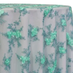 Baby Rose Embroidery Table Linen in Mint