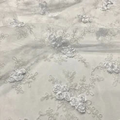 Baby Rose Embroidery Table Linen in White