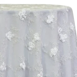 Baby Rose Embroidery Table Linen in White