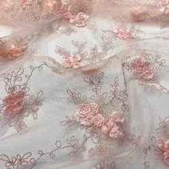 Baby Rose Embroidery Table Linen in Blush