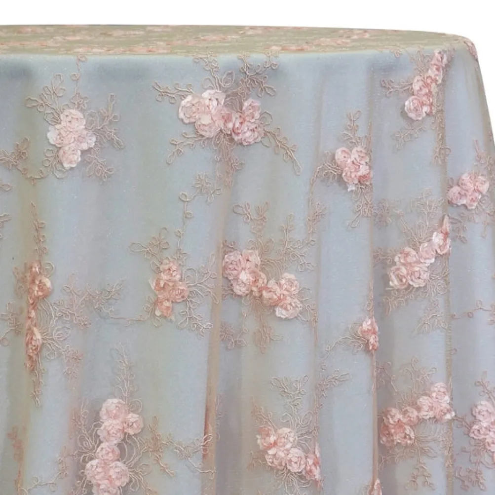 Baby Rose Embroidery Table Linen in Blush