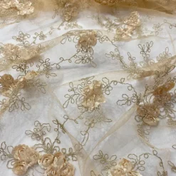 Baby Rose Embroidery Table Linen in Champagne