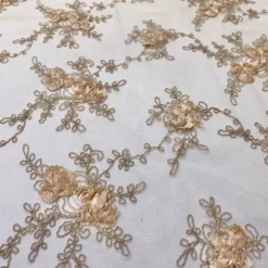 Baby Rose Embroidery Table Runner in Champagne